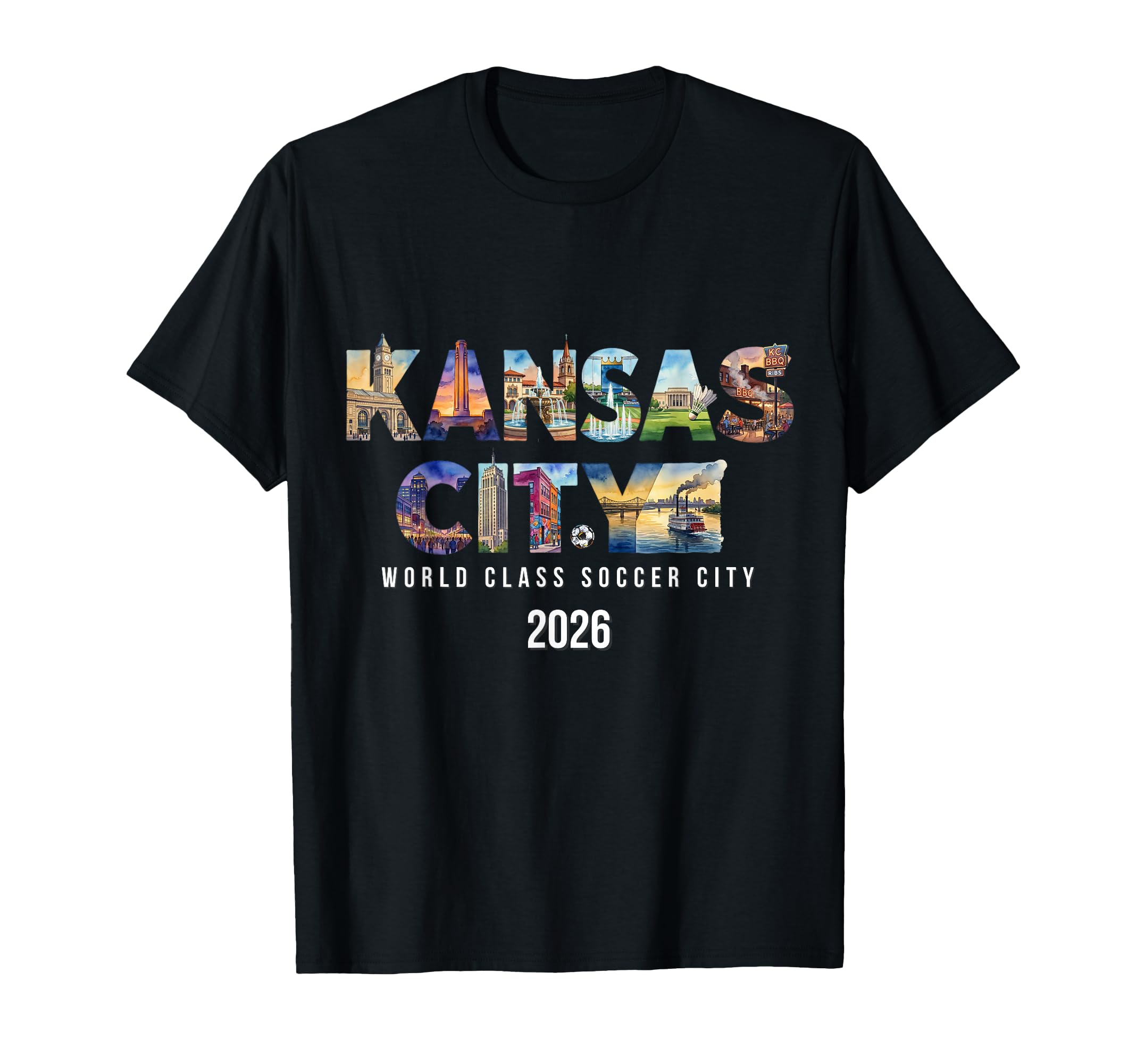 Kansas City Family Soccer Art T-Shirt - Fun Novelty Design for Adults