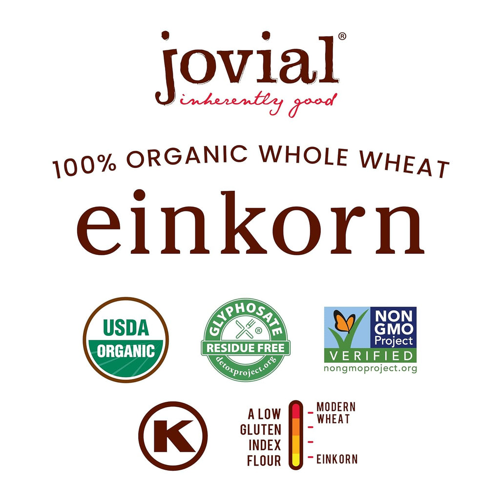 Jovial Organic Whole Grain Einkorn Fusilli Pasta, 12 oz, Case of 12