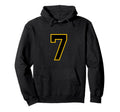 Yellow Black Sport Team Number 7 Hoodie - Trendy Graphic for Adults