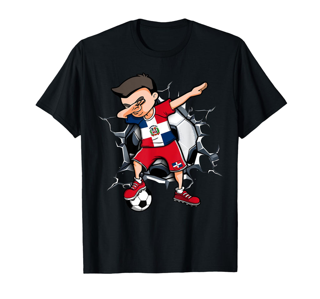 Dabbing Soccer Dominican Republic T-Shirt - Aesthetic Graphic Men Women