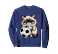 Kawaii Soccer Birman Just Who Loves Sweatshirt - Unique Graphic for Adults