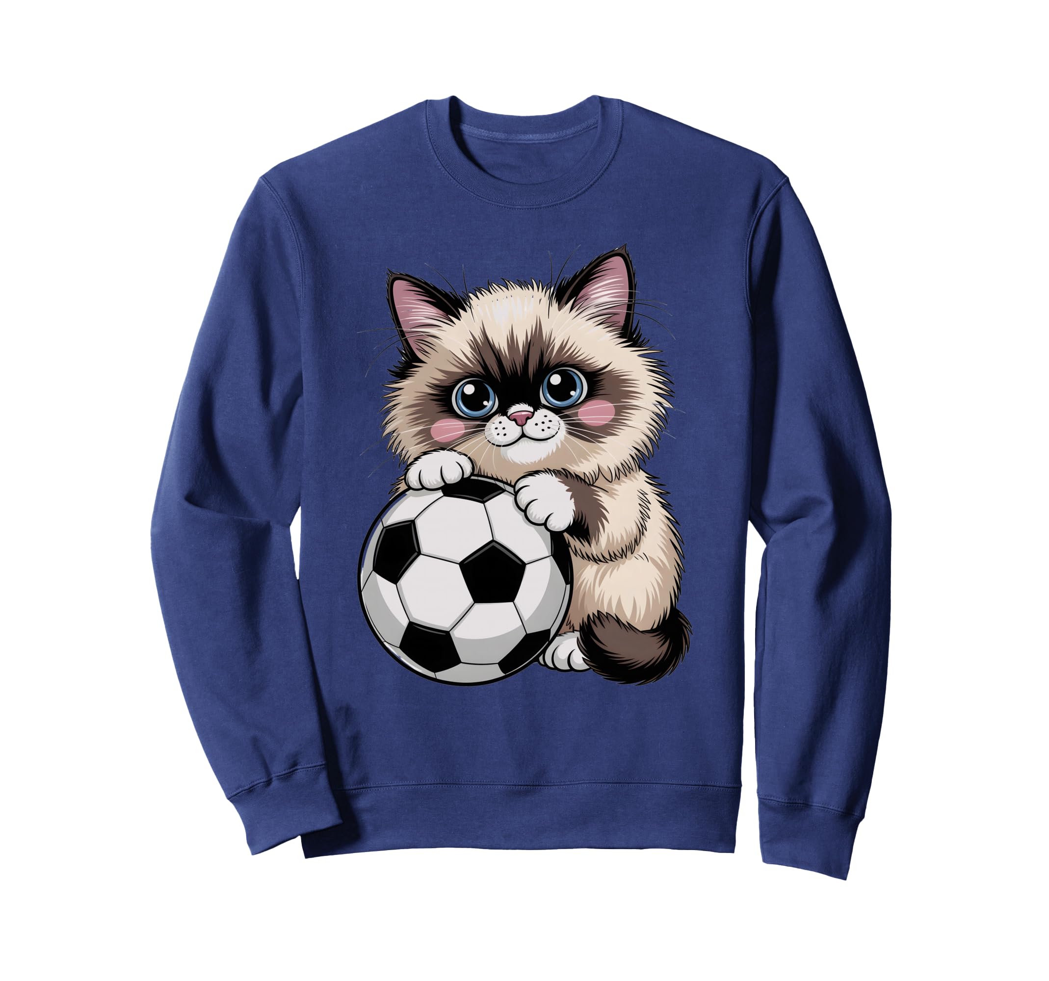 Kawaii Soccer Birman Just Who Loves Sweatshirt - Unique Graphic for Adults