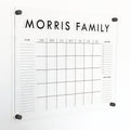 Personalized Clear Acrylic Calendar for Wall, Calendar Whiteboard for Wall, Dry Erase Wall Calendar, Wall Calendar Organizer System for Home (Block, Black, 23"W x18.5"H)