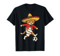 Mexican Soccer Cat Sombrero Football T-Shirt - Minimalist Print Men Women