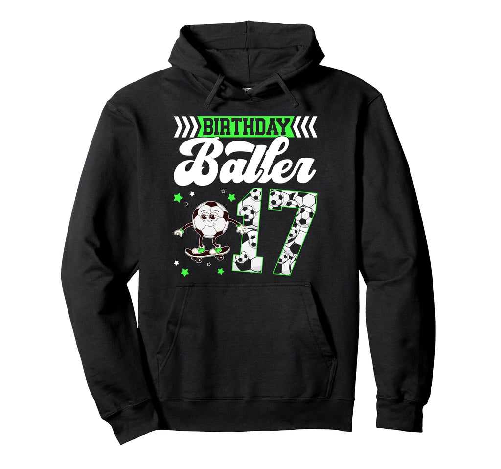 17Th Soccer Birthday Party Seventeen Hoodie - Minimalist Print Men Women