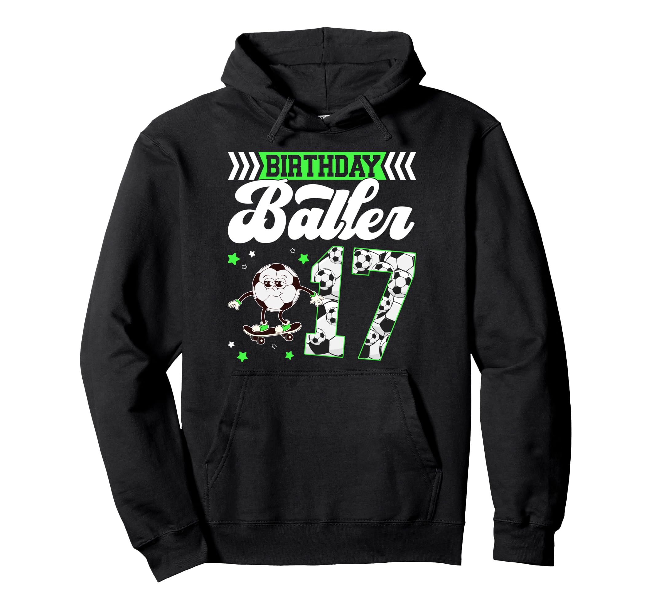 17Th Soccer Birthday Party Seventeen Hoodie - Minimalist Print Men Women