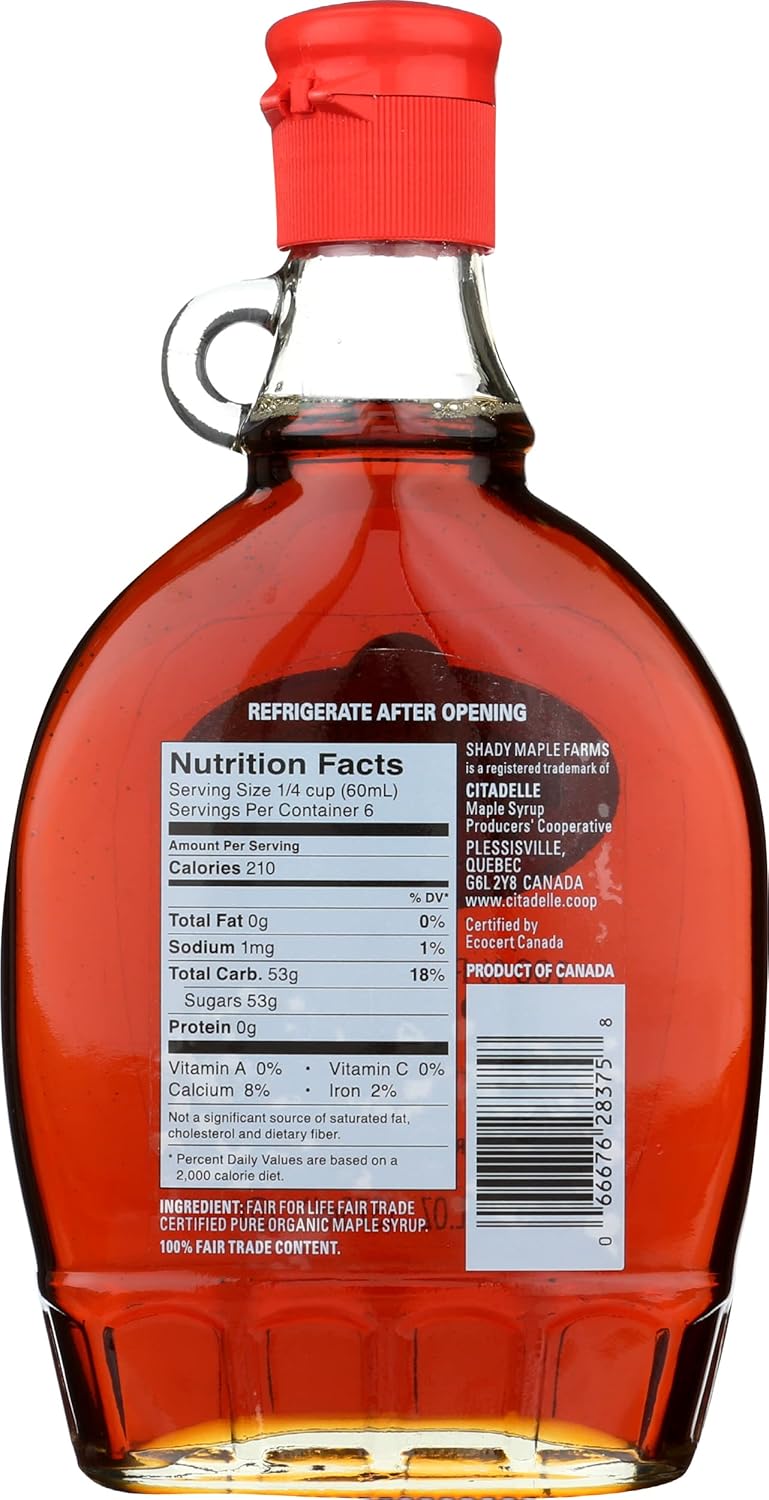 Shady Maple Farms 100% Pure Organic Maple Syrup - Grade A, 12.7 oz (Case of 12)