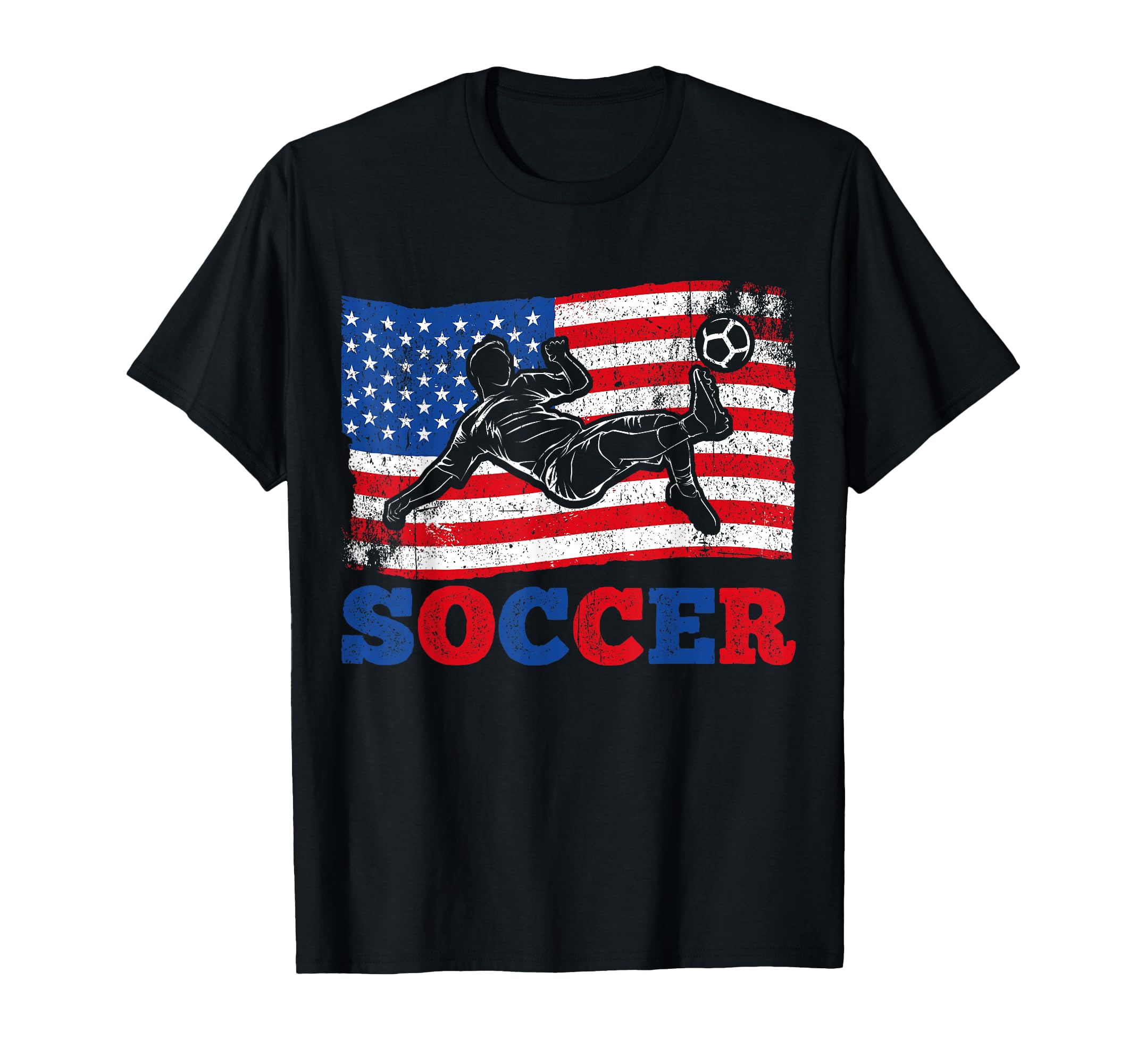 Soccer Us Flag Athlete Sports Football T-Shirt - Fun Novelty Design Unisex