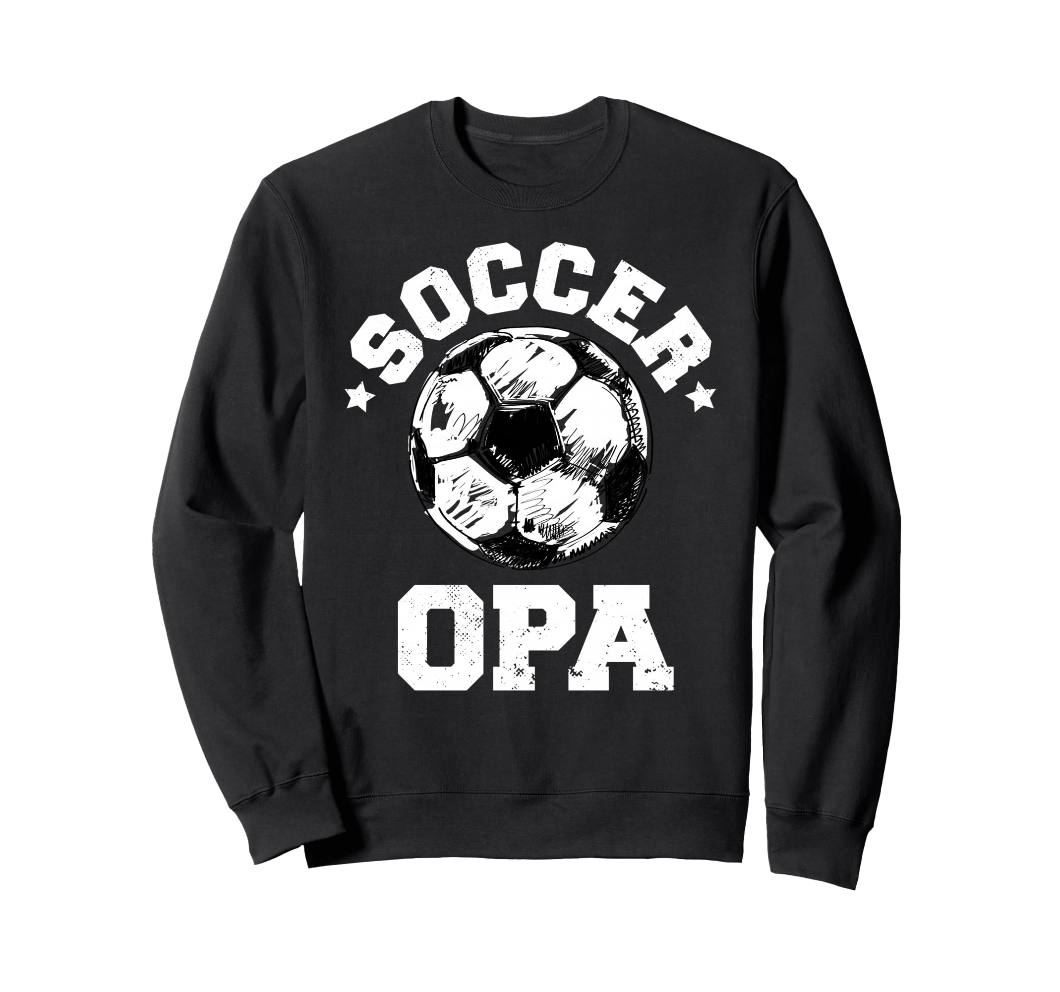 Soccer Opa Soccer Ball Distressed Sweatshirt - Fun Novelty Design Unisex