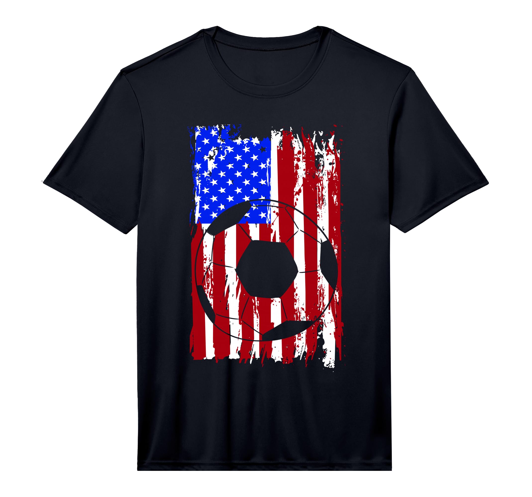 American Flag Futsal Soccer Performance T-Shirt - Graphic Print for Adults