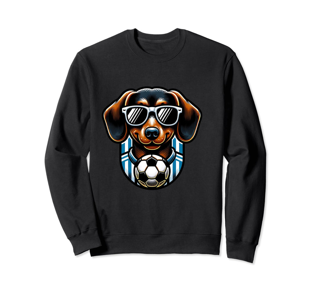 Dachshund Soccer Player Funny Wiener Sweatshirt - Unique Graphic Men Women