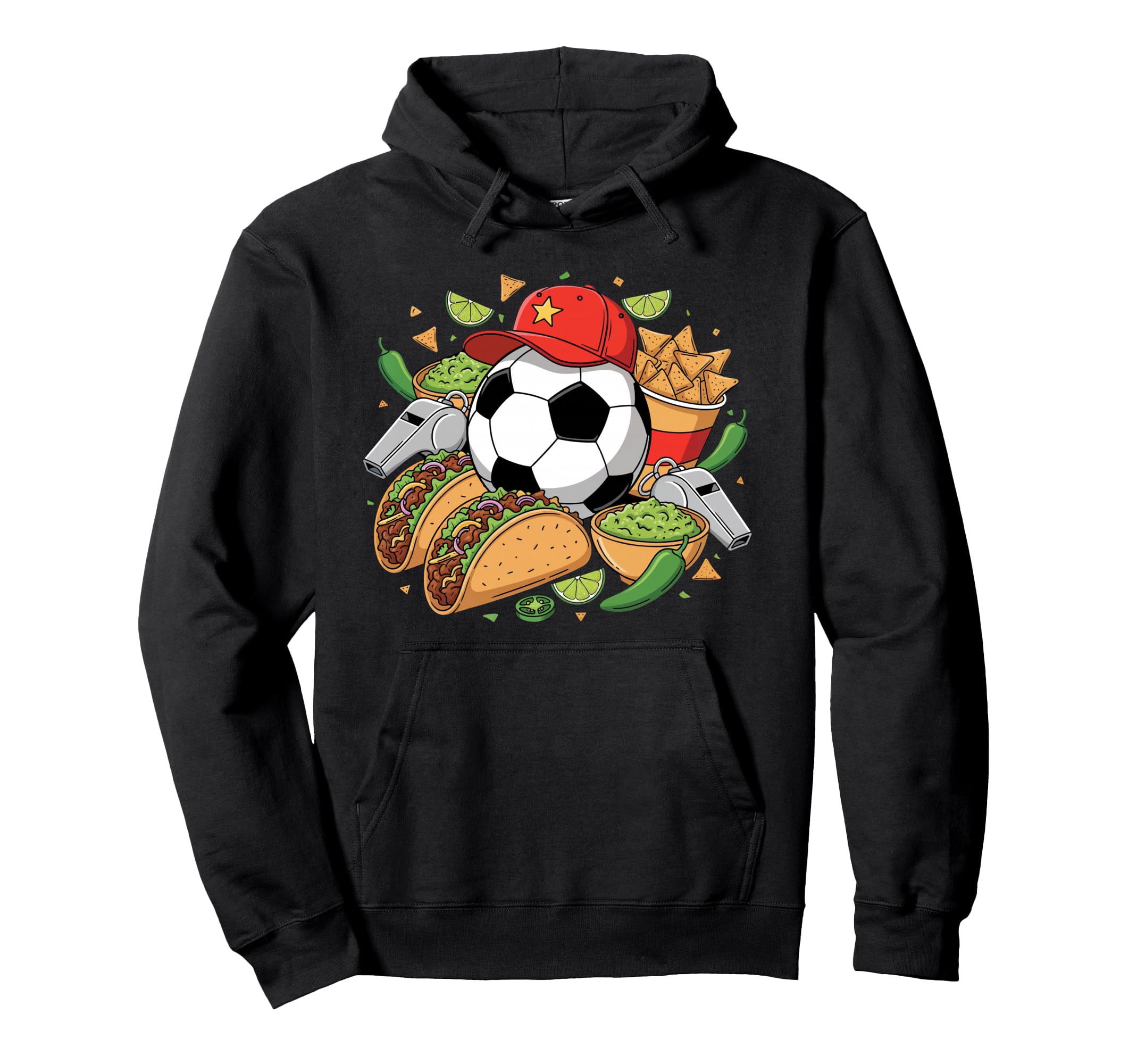 Tacos Party Vibes And Soccer Fan Supporter Hoodie - Trendy Graphic Unisex