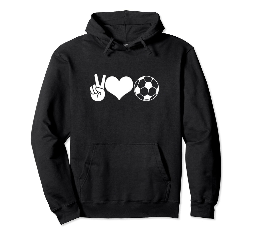 Soccer Peace Love Soccer Player Hoodie - Casual Everyday Wear for Adults