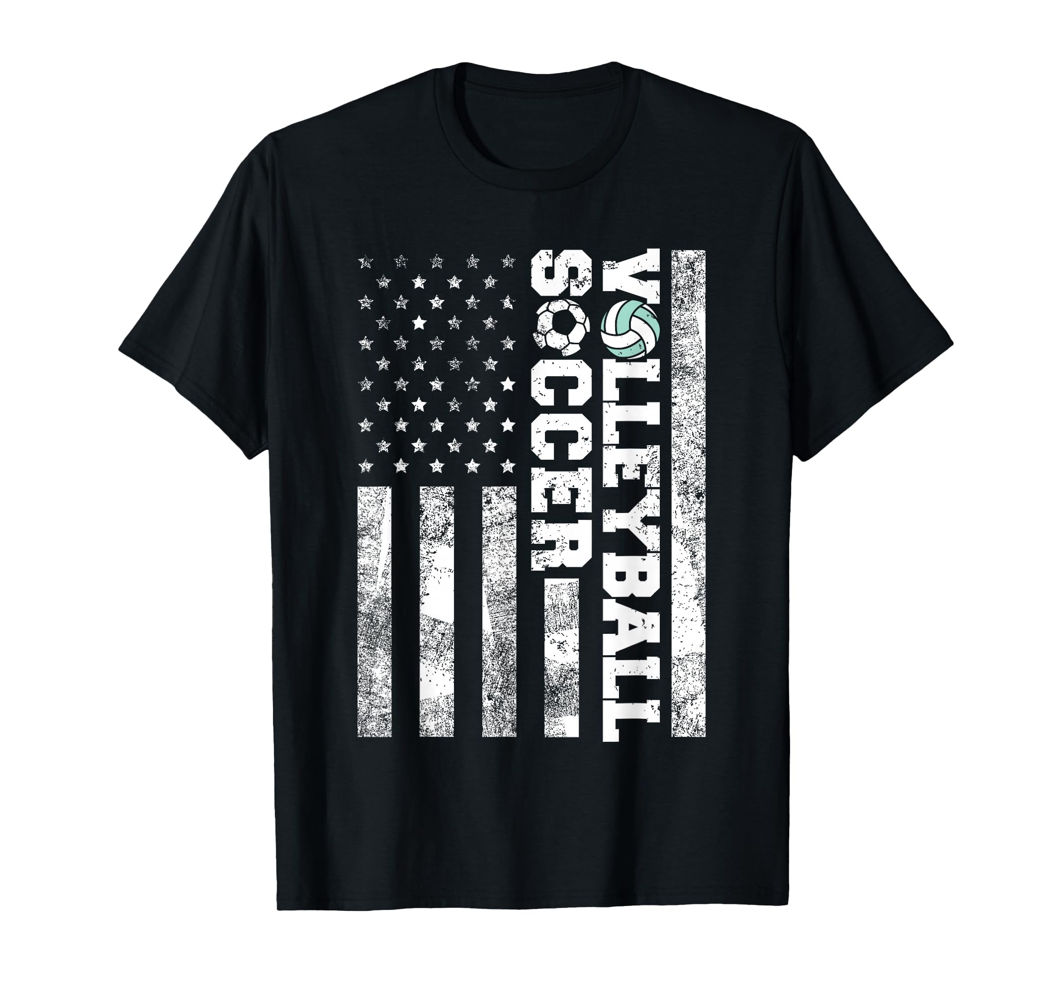 American Distressed Flag Funny Soccer T-Shirt - Streetwear Style Unisex