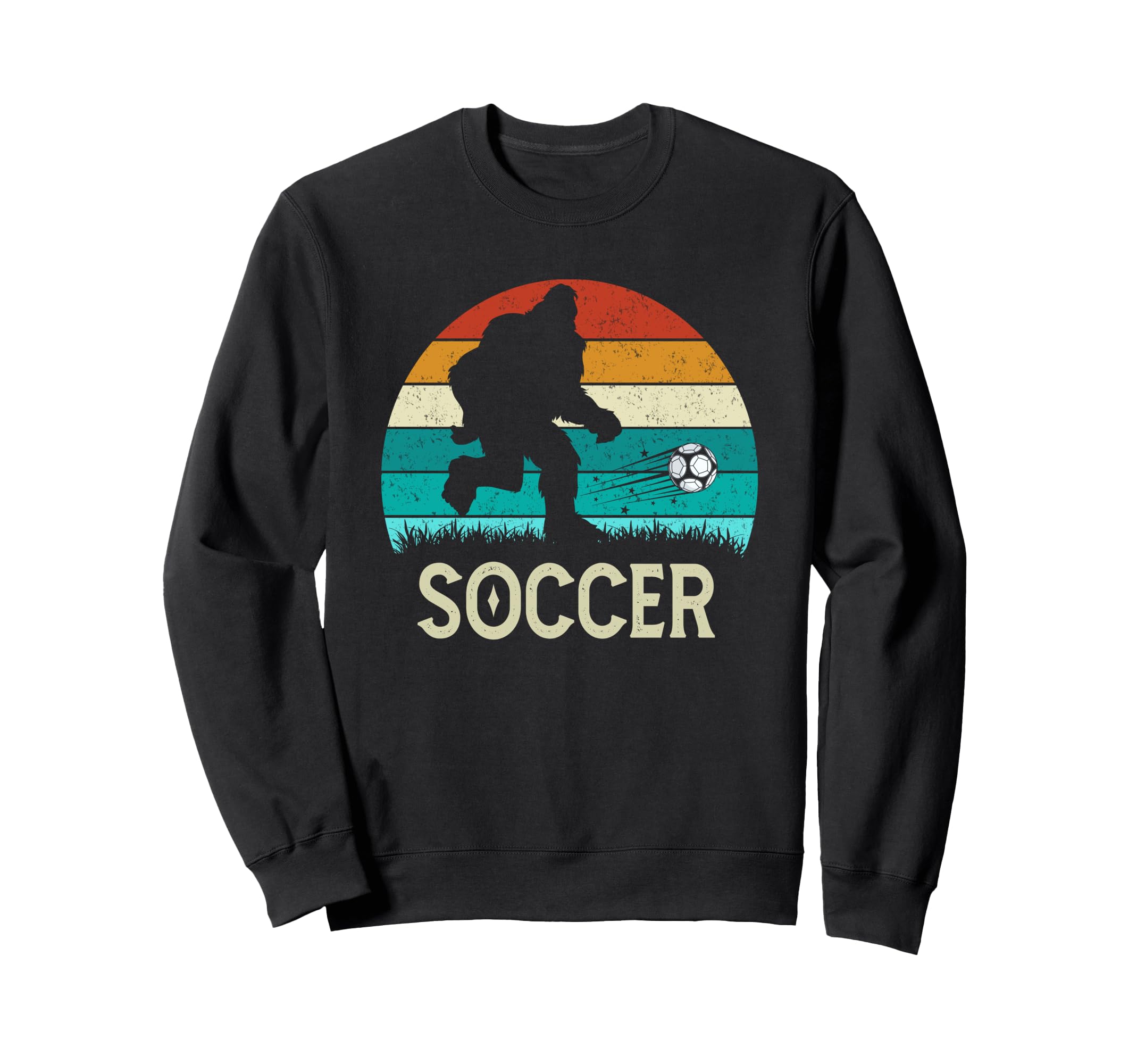 Bigfoot Playing Soccer Game Funny Sweatshirt - Casual Everyday Wear Unisex