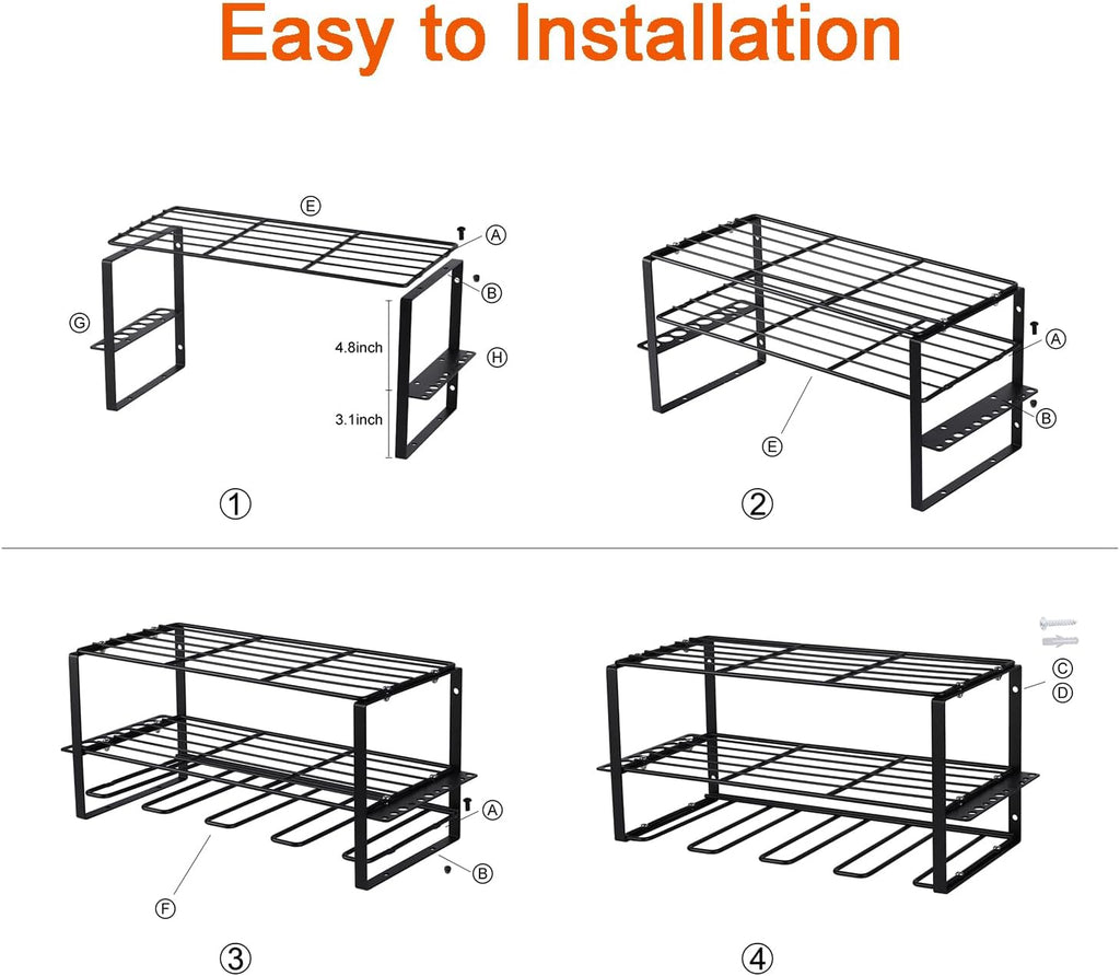 Tool Organizer, Power Tool Organizer Wall Mount with 3 Layers Tool Storage Rack for Drill Holders (Medium)