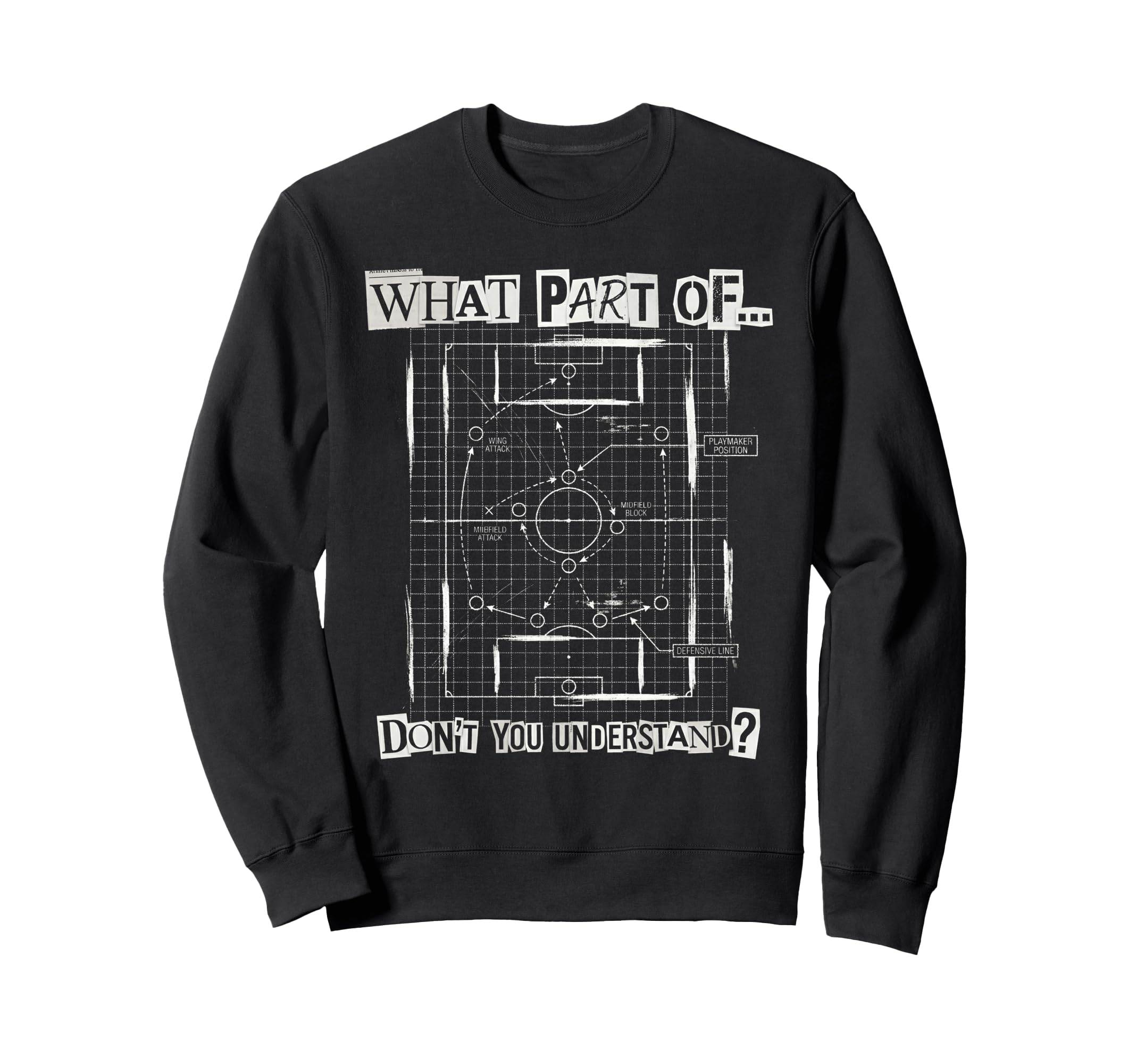 What Part Soccer Tactics Dont You Sweatshirt - Minimalist Print for Adults