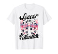 Soccer Is My Valentine Coquette Bow T-Shirt - Custom Art Print Unisex