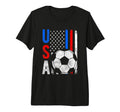 Usa Flag Soccer Tournament Tri Blend T-Shirt - Novelty Apparel for Adults