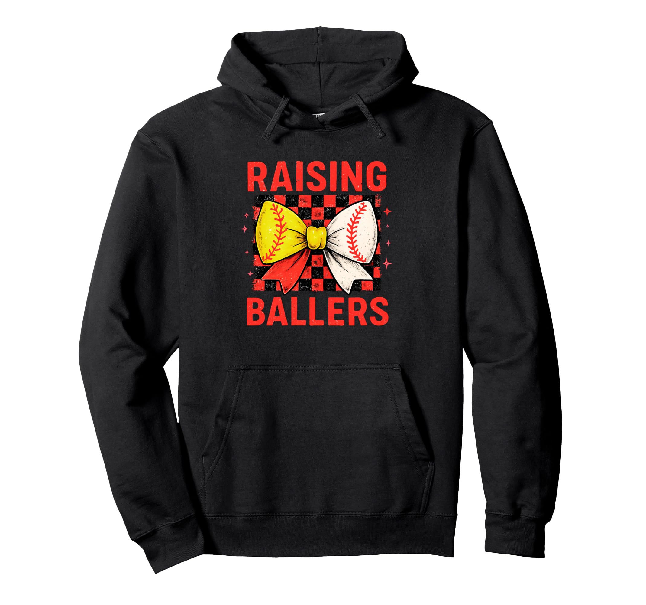 Raising Ballers Checkered Bow Hoodie - Aesthetic Graphic Unisex