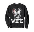 Ball Wife Heart Baseball Soccer Ball Sweatshirt - Graphic Print Unisex