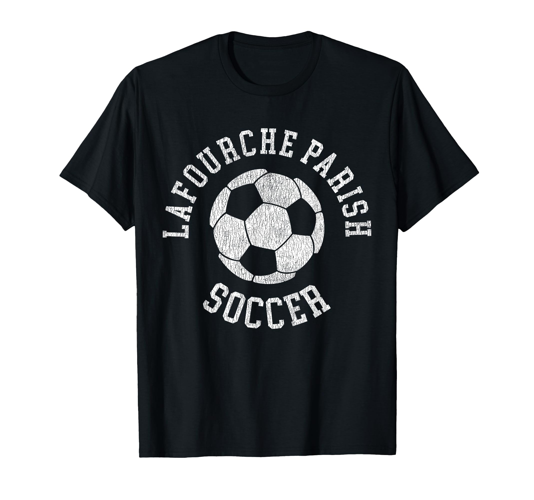 Lafourche Parish Soccer Distressed 90S T-Shirt - Graphic Print Unisex