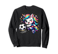 Unicorn Playing Soccer Sweatshirt - Minimalist Print Unisex