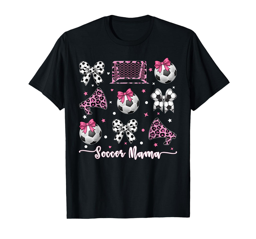 Coquette Bow Soccer Mom Mothers Day T-Shirt - Graphic Print Men Women