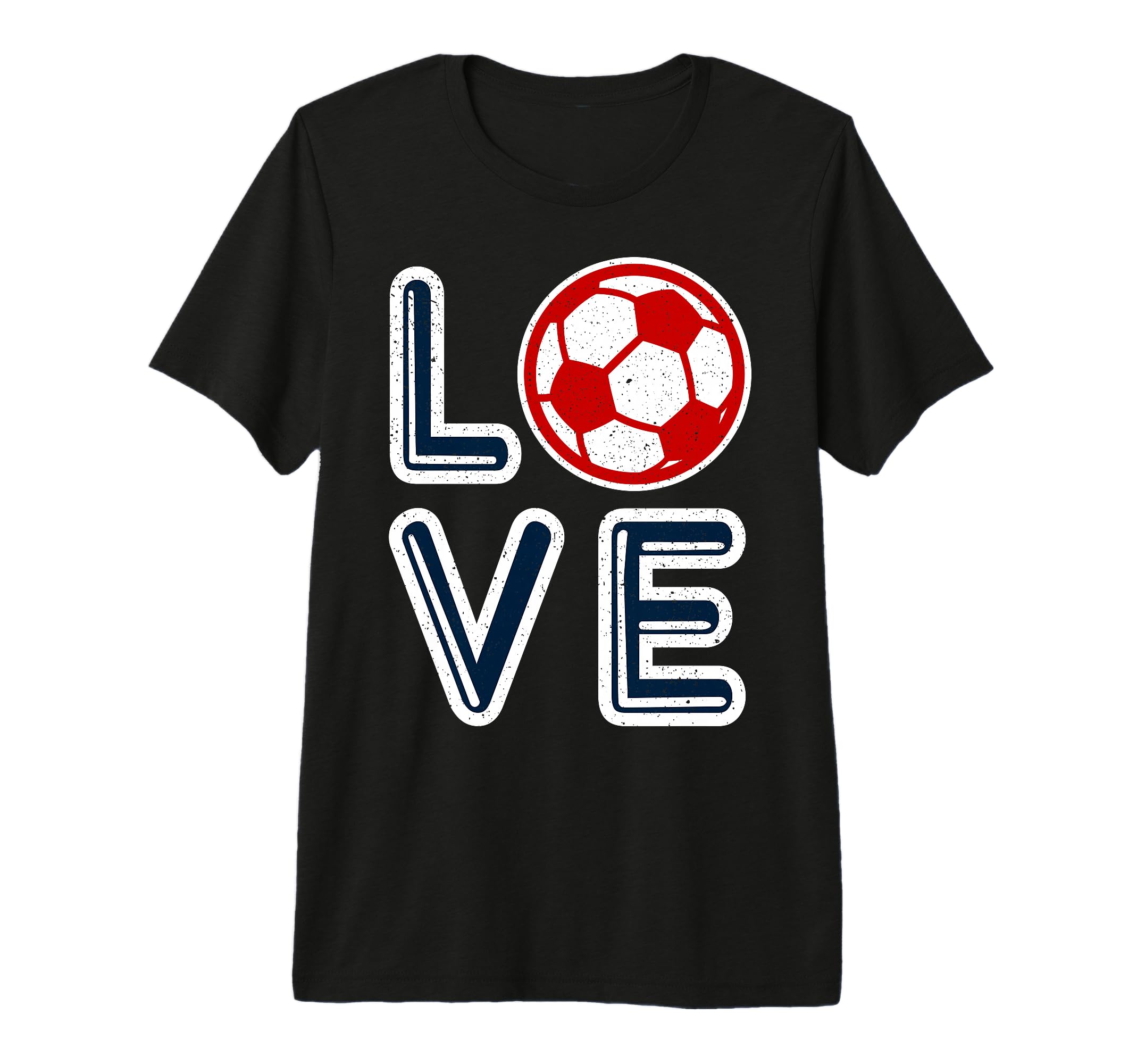 Great Heart I Love Football Soccer Fan T-Shirt - Graphic Print for Adults