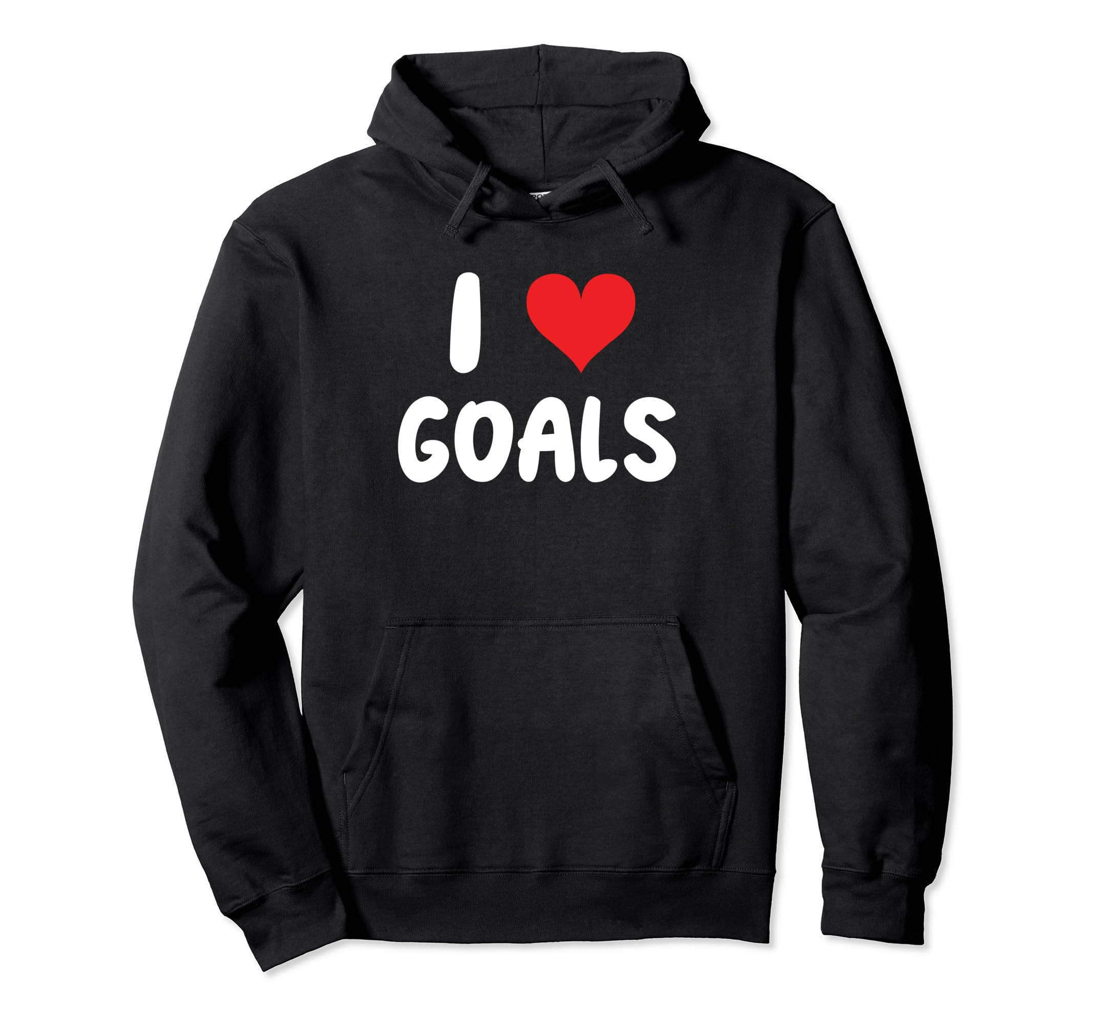 I Love Goals Heart Soccer Futbol Hoodie - Streetwear Style for Adults