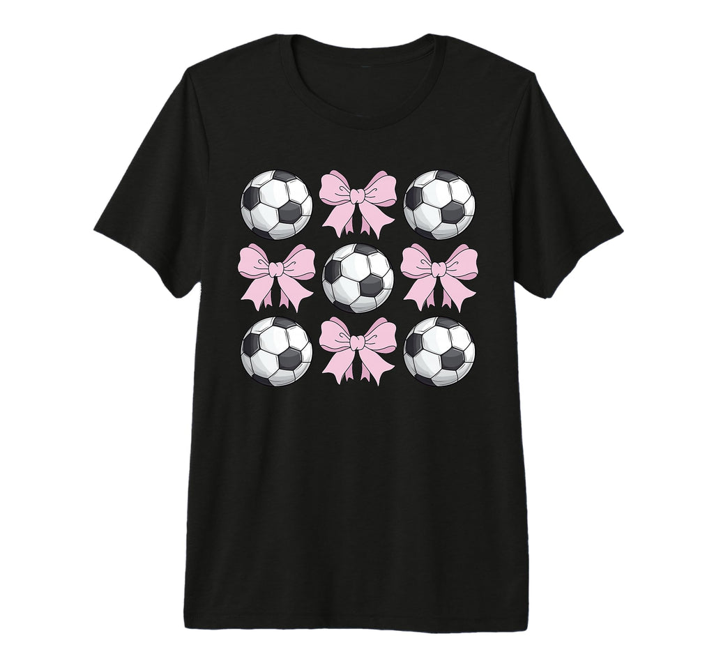Soccer Coquette Bow Soccer Tri T-Shirt - Casual Everyday Wear Men Women