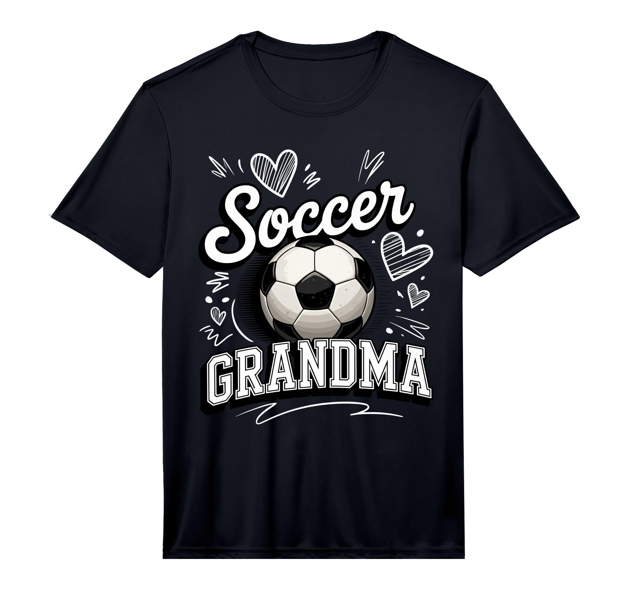 Mens Soccer Grandma Heart Ball T-Shirt - Fun Novelty Design for Adults