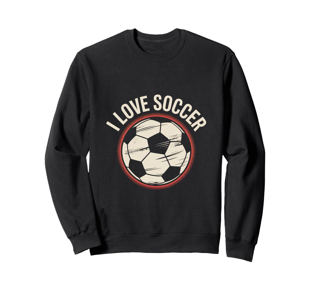 I Love Soccer Football Sweatshirt - Graphic Print for Adults