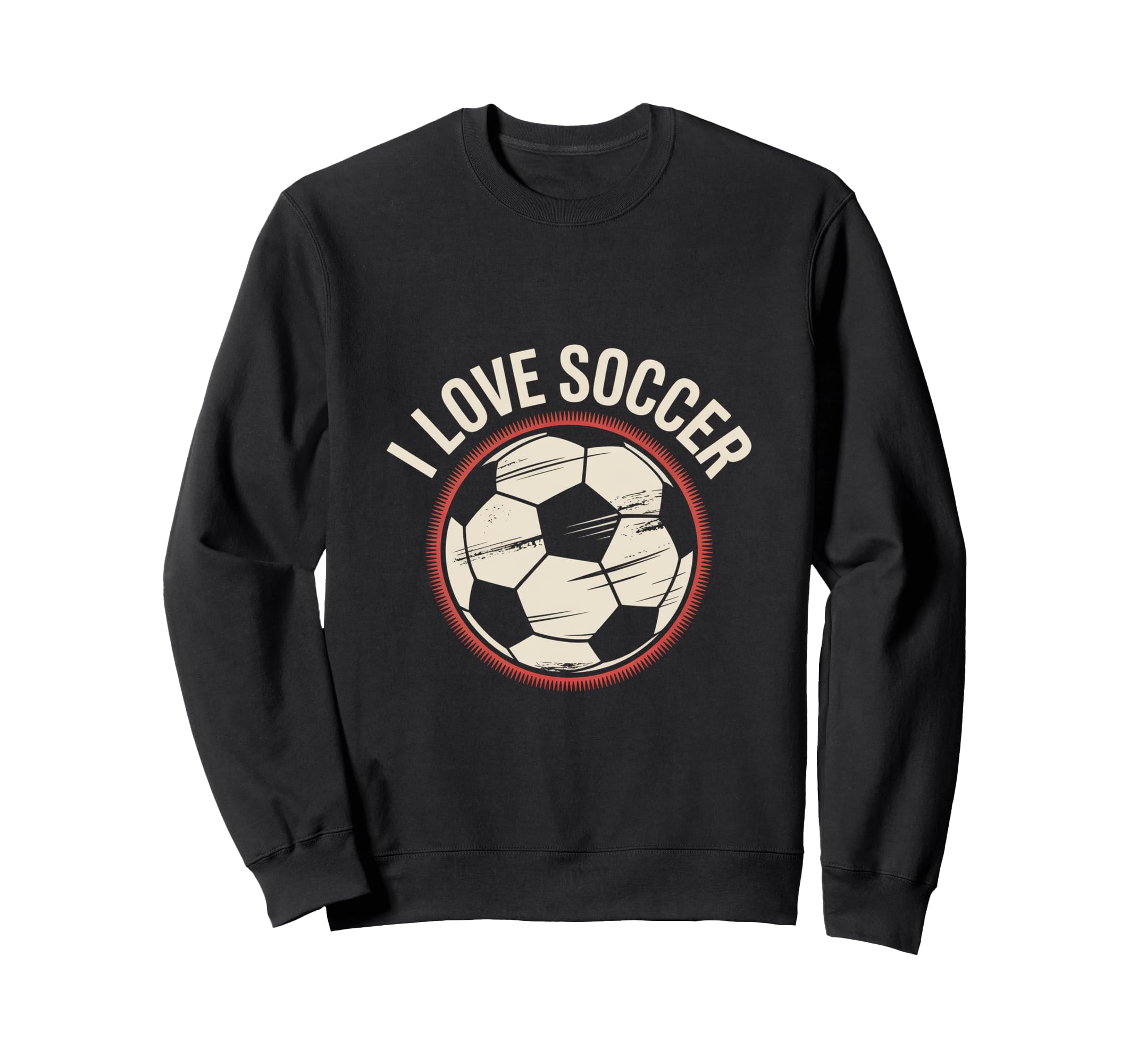 I Love Soccer Football Sweatshirt - Graphic Print for Adults