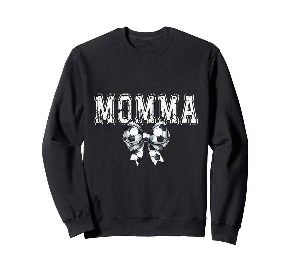 Coquette Soccer Momma Spirit Sweatshirt - Minimalist Print for Adults