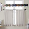 Simplebrand Ava Natural Short 36 Inches Blackout Curtain 2 Panels Set, Half Window Rod Pocket Privacy Curtain Tiers for Kitchen, Curtains Blackout for Bathroom Shades, W40 x L36 Inch, Natural