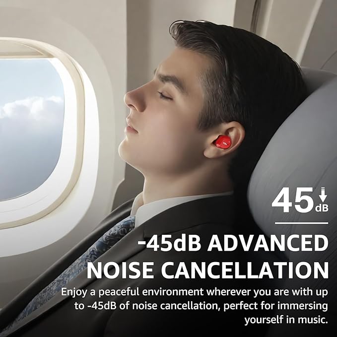 TOZO NC9 Hybrid Active Noise Cancelling Wireless Earbuds, 6 Mics ENC Clear Call, IPX8 Waterproof, in Ear Bluetooth 5.3 Headphones Stereo Bass Ear Buds 59H Playtime with LED Display 32 EQs via APP