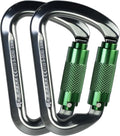 SEPEAK UIAA 30kN Climbing Carabiner Clips, Professional Heavy Duty Twist Locking Carabiners for Climbing,Mountaineering, Rappelling, Camping, Hiking, Swings, Large D Ring Hooks