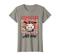 Groovy Soccer Coquette Bow Soccer T-Shirt - Trendy Graphic for Adults