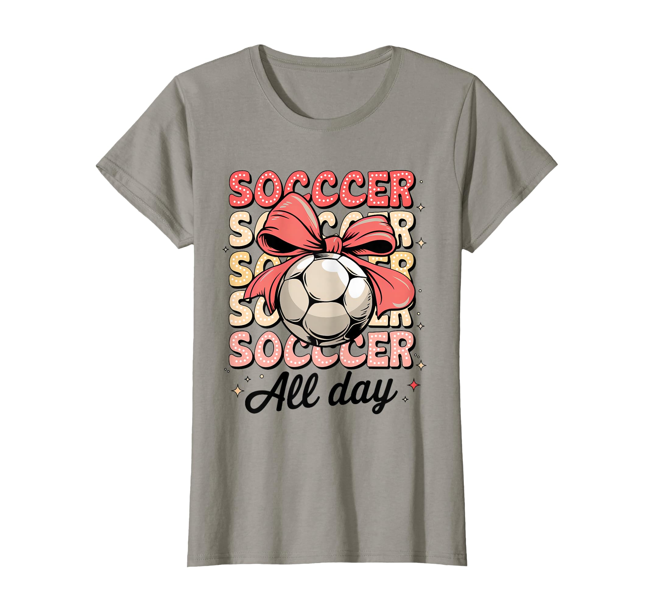 Groovy Soccer Coquette Bow Soccer T-Shirt - Trendy Graphic for Adults