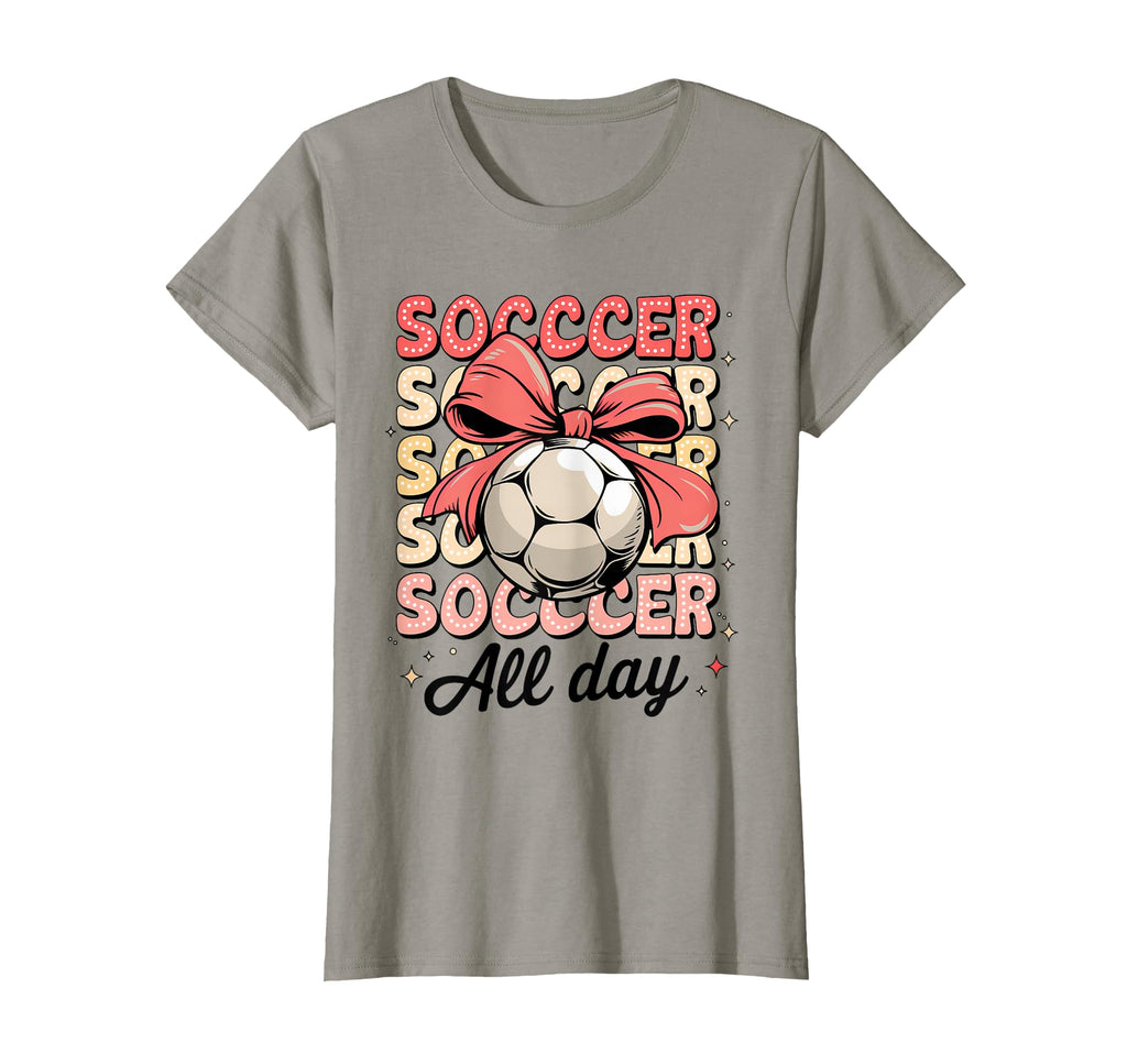 Groovy Soccer Coquette Bow Soccer Lover T-Shirt - Minimalist Print Unisex