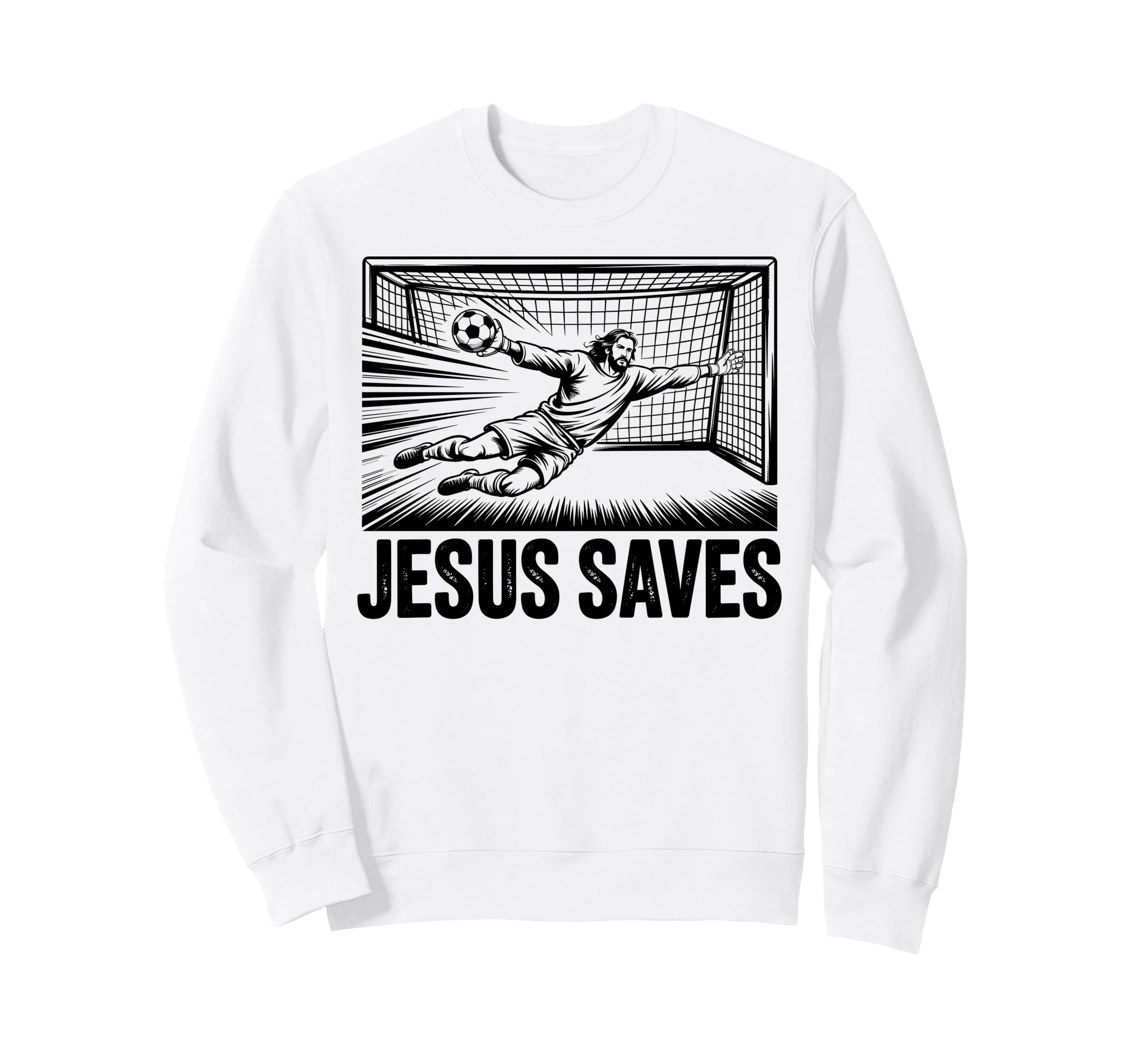 Soccer Goalie Goalkeeper Jesus Sweatshirt - Minimalist Print Men Women
