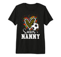 Soccer Nanny Leopard Heart Colorful Tri T-Shirt - Trendy Graphic Unisex