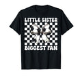Little Sister Biggest Fan Soccer Sister T-Shirt - Graphic Print for Adults
