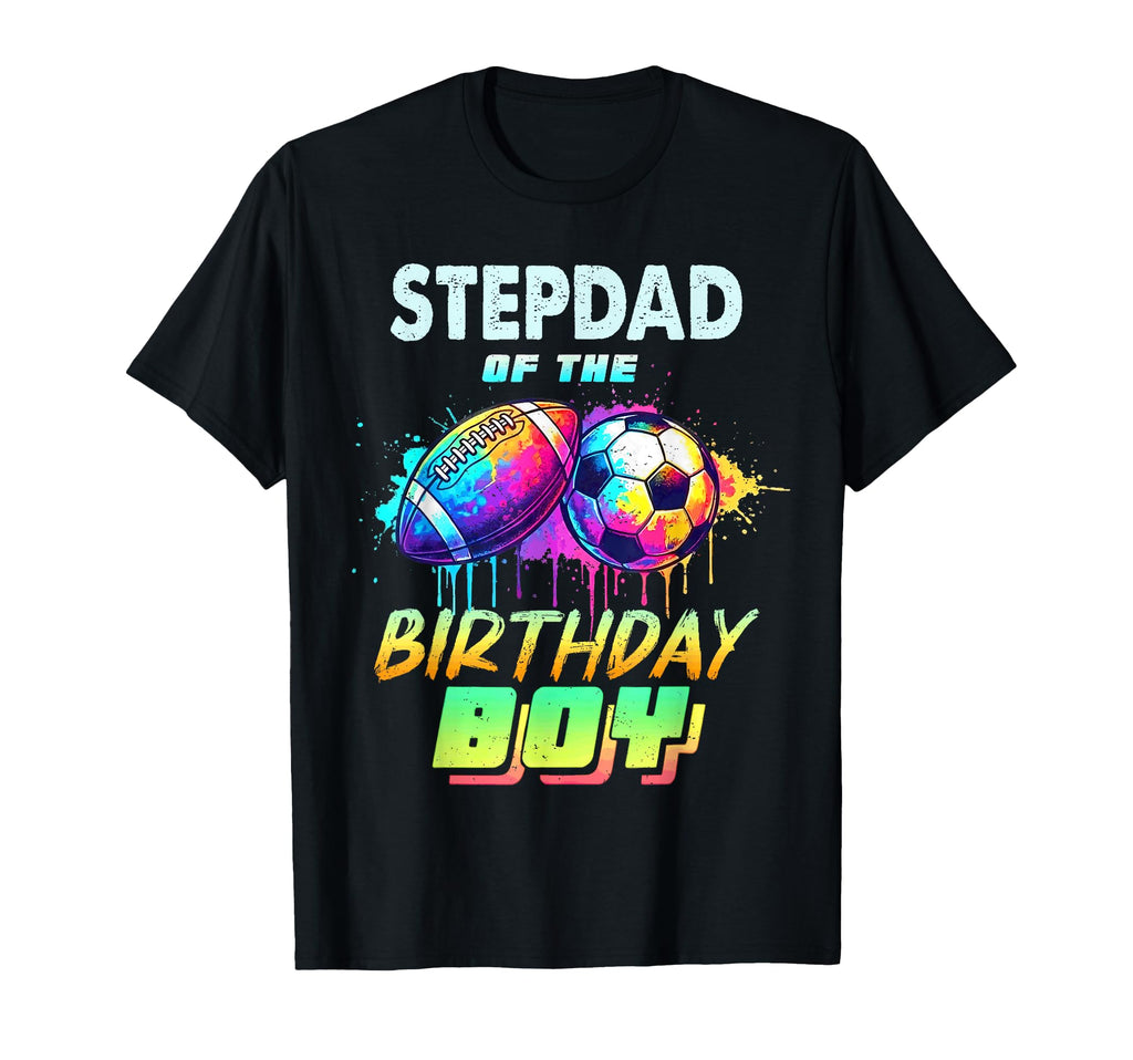 Stepdad Birthday Football Soccer Ball T-Shirt - Minimalist Print Men Women