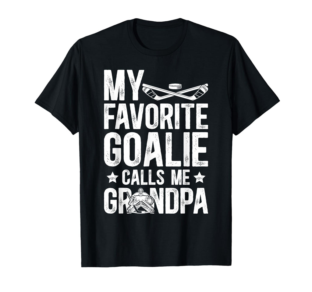 Proud Ice Hockey Goalie Grandpa Hockey T-Shirt - Graphic Print for Adults