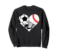 Soccer Baseball Hockey Heart Funny Sweatshirt - Minimalist Print Men Women