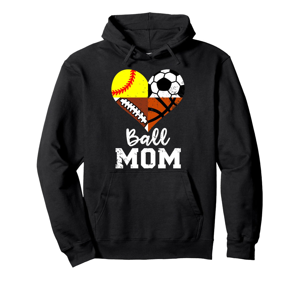 Ball Mom Funny Soccer Football Softball Hoodie - Trendy Graphic Men Women