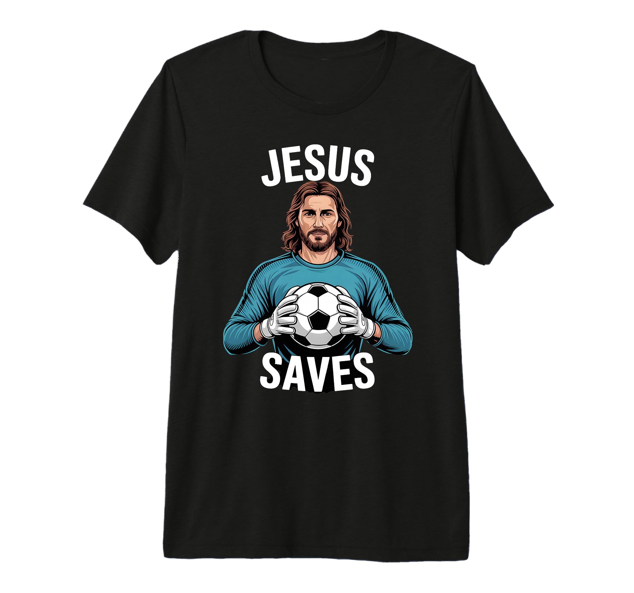 Funny Jesus Football Soccer T-Shirt - Fun Novelty Design Men Women