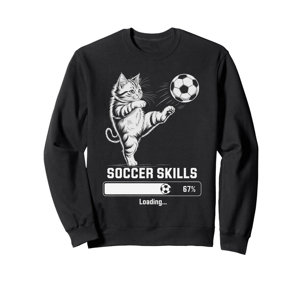 Kawaii Soccer Skills Loading Cat Mom My Sweatshirt - Trendy Graphic Unisex